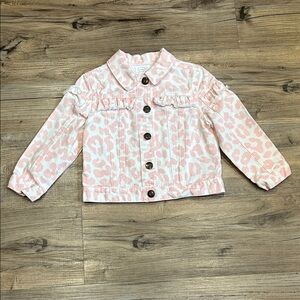 Mud Pie Pink and White Patterned Jacket